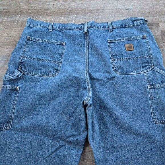 Men's Carhartt Denim Blue Jeans Size 44x30 RN14806 Work Wear - Picture 3 of 9